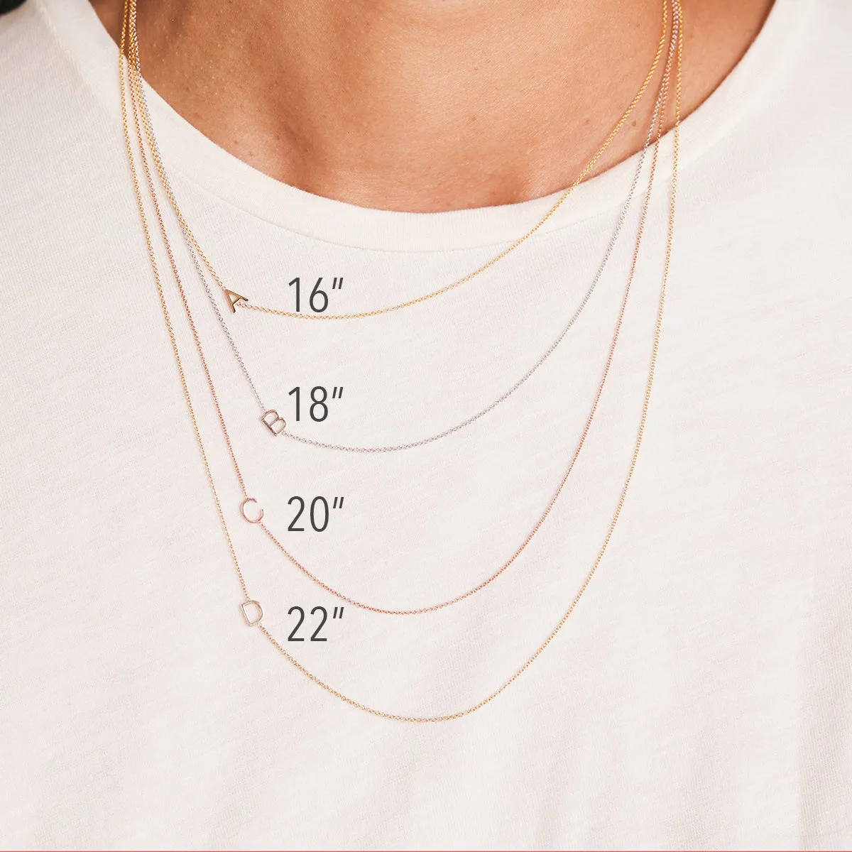 14K GOLD ASYMMETRICAL LETTER NECKLACE - Q