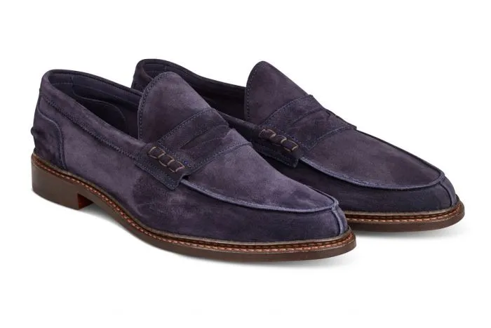 Adam Penny Loafer - Navy Suede