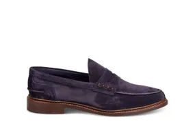 Adam Penny Loafer - Navy Suede