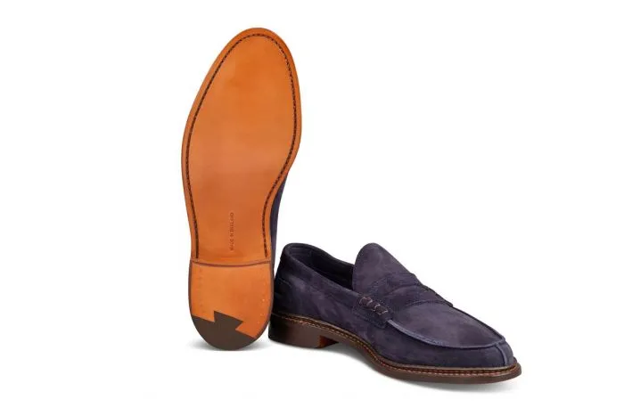 Adam Penny Loafer - Navy Suede