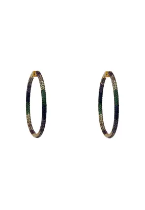 Astoria Hoop Earrings Rainbow Gold