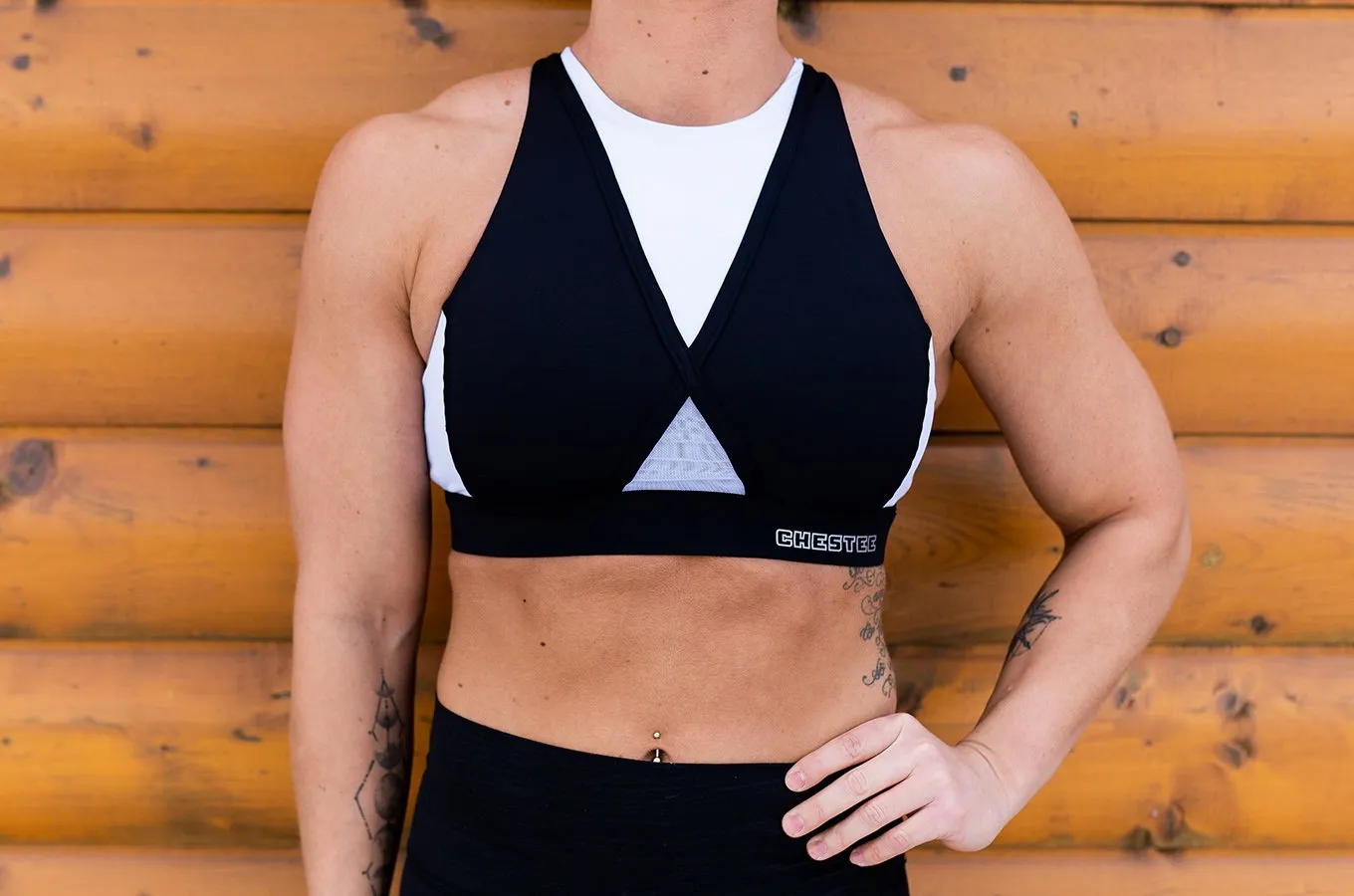 Chestee The Kels - Tuxedo Sports Bra