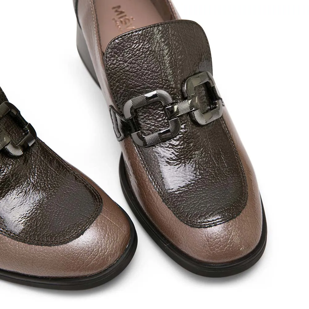 Colorblock Leather Low-Heel Loafers with Horsebit