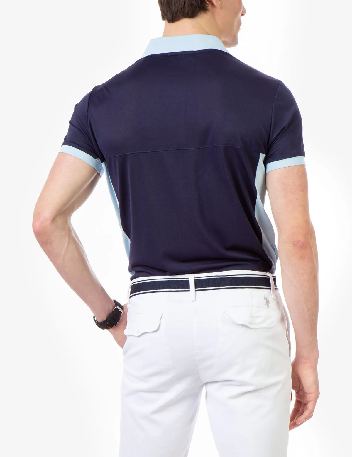 COLORBLOCK PIQUE GOLF SHIRT