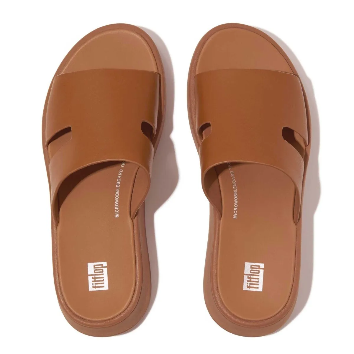 FitFlop Women's F-Mode H Bar Slide Tan Leather