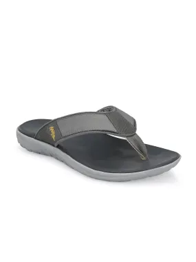 Hitz Men's Grey Open Toe Casual Slippers