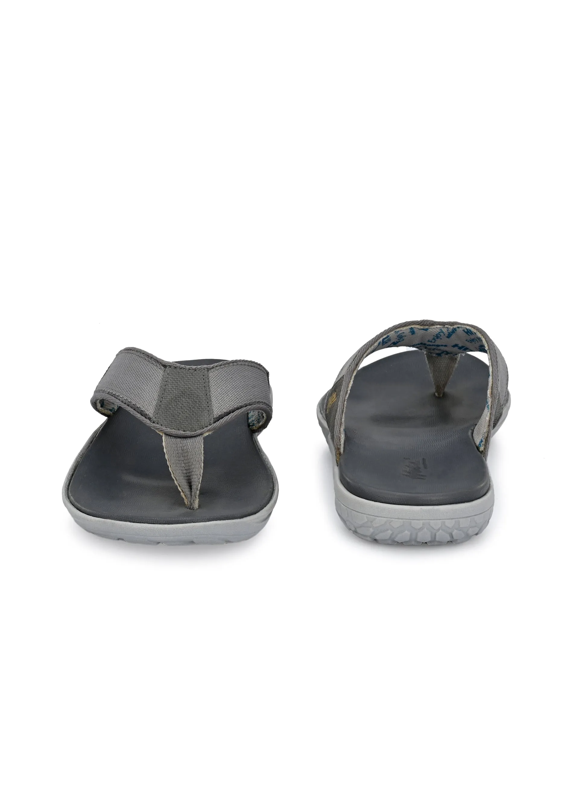 Hitz Men's Grey Open Toe Casual Slippers