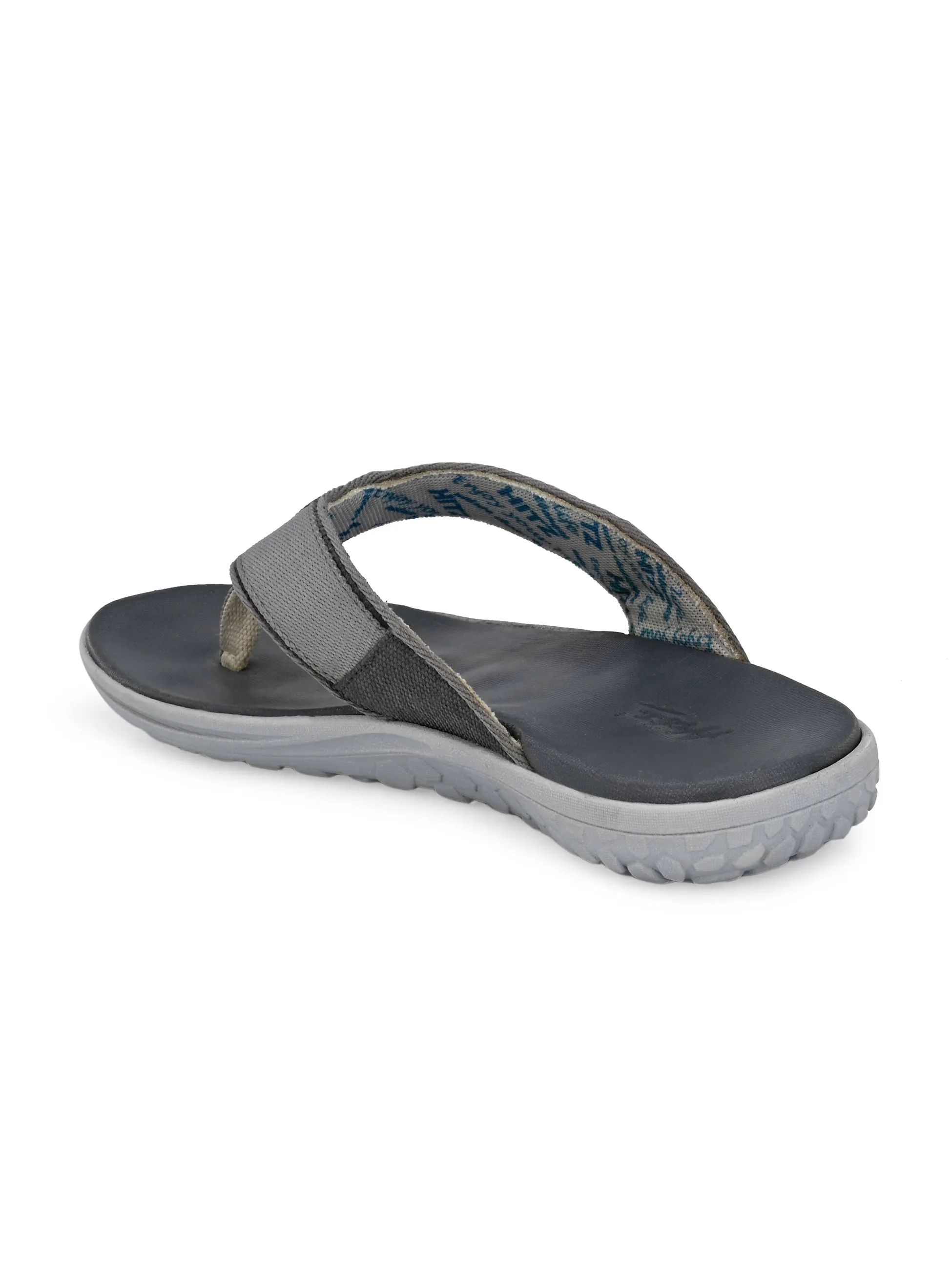 Hitz Men's Grey Open Toe Casual Slippers