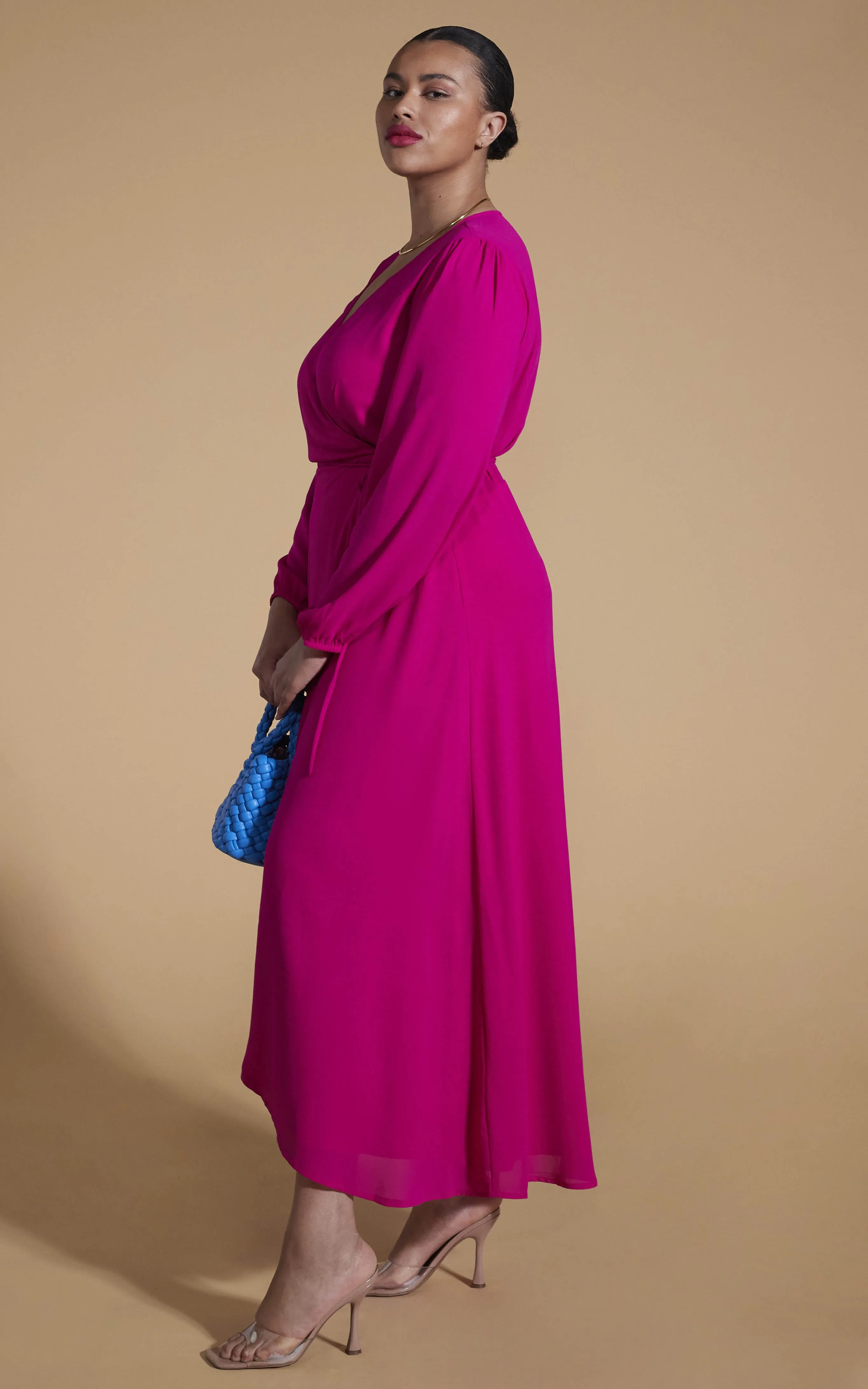 Jagger Maxi Dress In Magenta - Extended Sizing