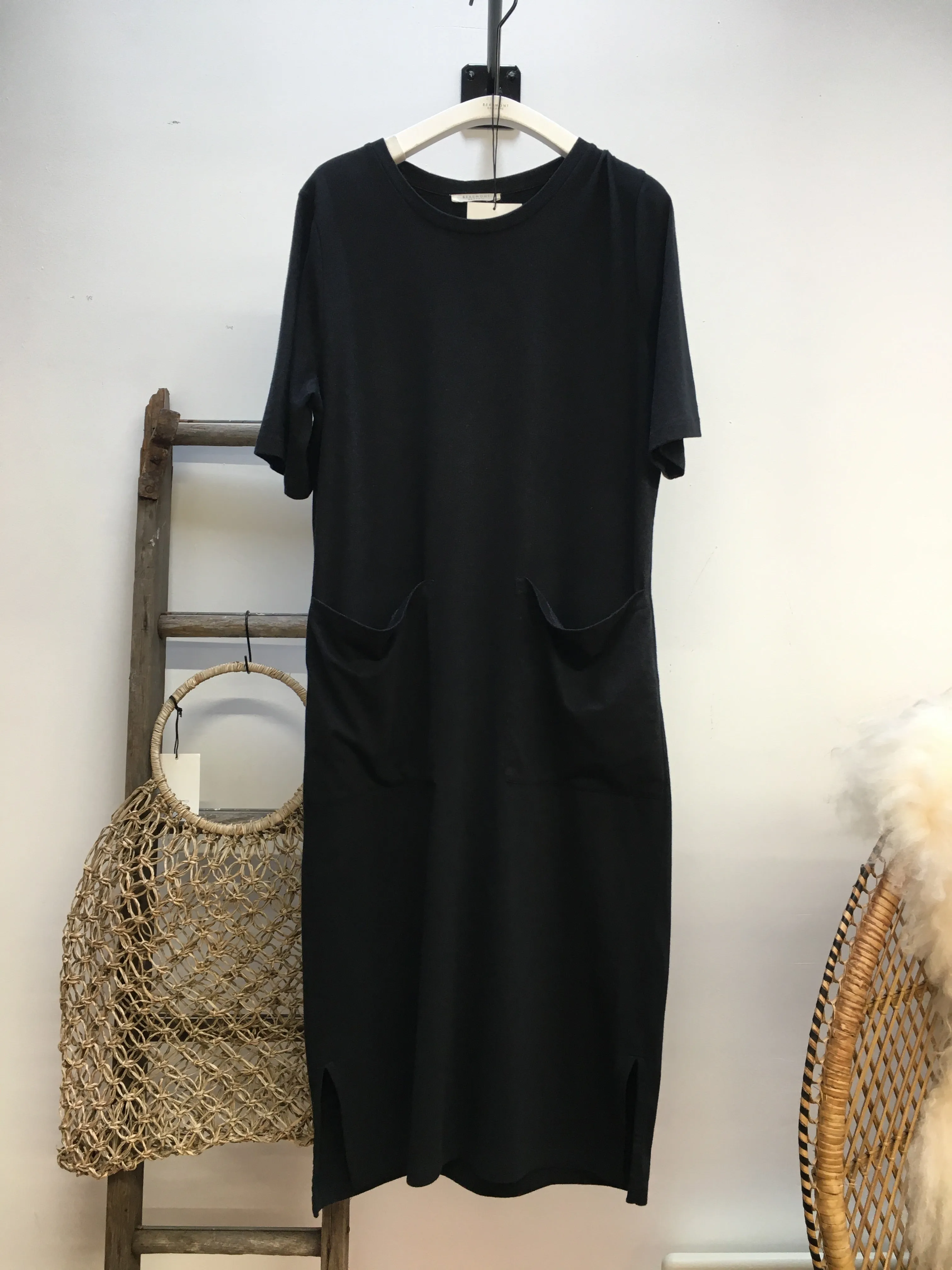 Lillian Organic Cotton Dress in Black XS