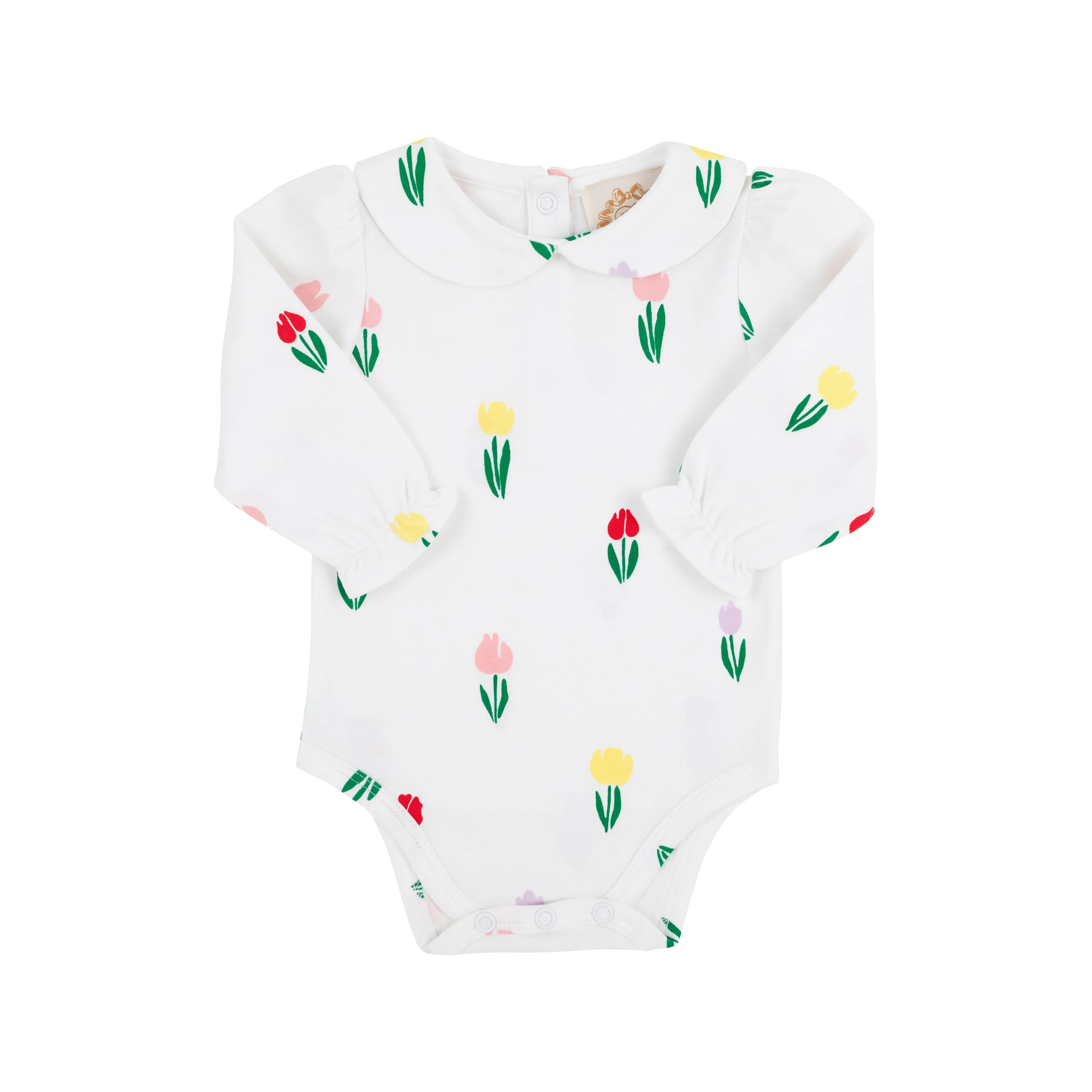 Long Sleeve Maude's Peter Pan Collar Shirt & Onesie - Travilah Tulip