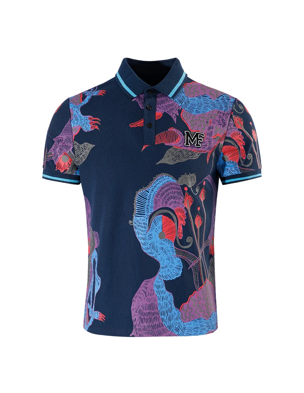 MARK FAST Flower and bird polo lapels top