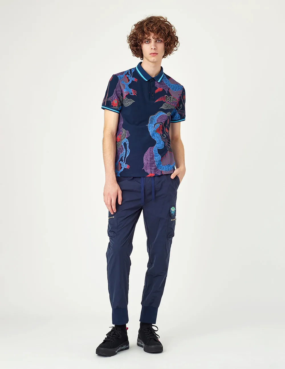 MARK FAST Flower and bird polo lapels top