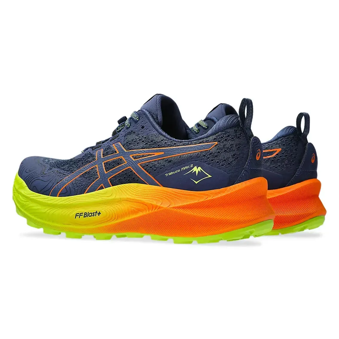 Mens ASICS Trabuco Max 2 - Deep Ocean / Bright Orange