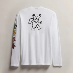 Men's Grateful Dead Dancing Bear Long Sleeve Tee - White/Black