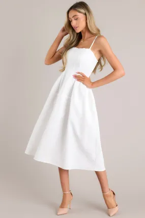 Midnight Melodies White Midi Dress