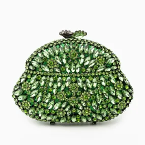 Ophelia Crystals Clutch Bag - Green