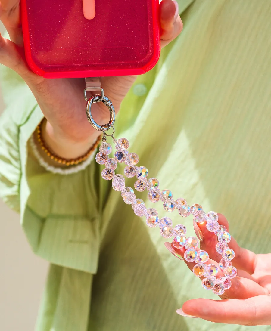 Pink Crystal Prism Phone Bracelet