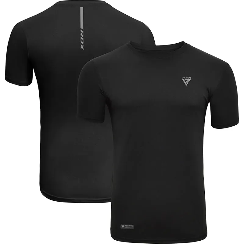 RDX T2 Black Short Sleeves Sweat-Wicking Gym T-Shirt