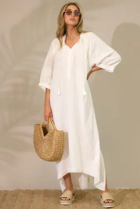 Shoreline Serenity Ivory Maxi Dress