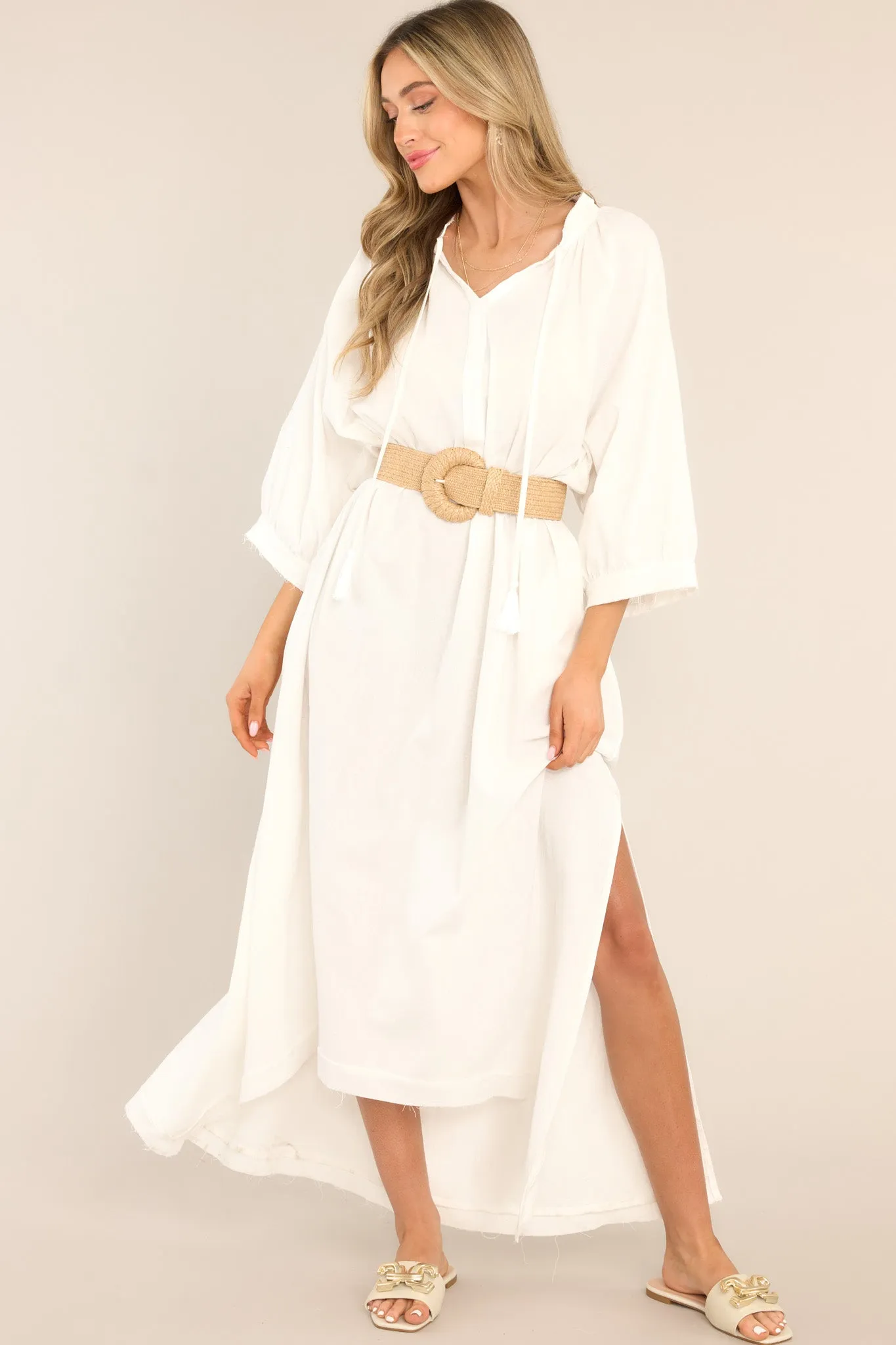 Shoreline Serenity Ivory Maxi Dress