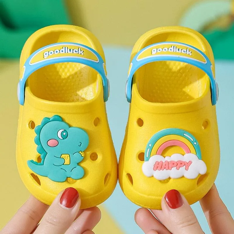 Summer Kids Sandals Children Hole Shoes Slippers Soft Anti-Skid Cartoon DIY Design Hole Baby Sandy Beach For Boys Girls