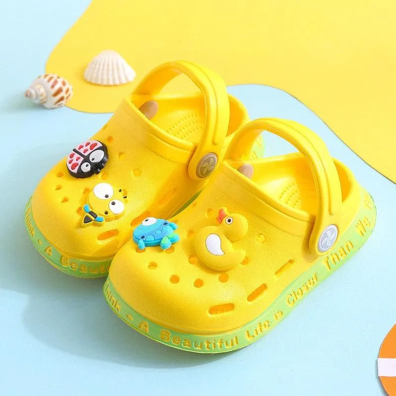 Summer Kids Sandals Children Hole Shoes Slippers Soft Anti-Skid Cartoon DIY Design Hole Baby Sandy Beach For Boys Girls