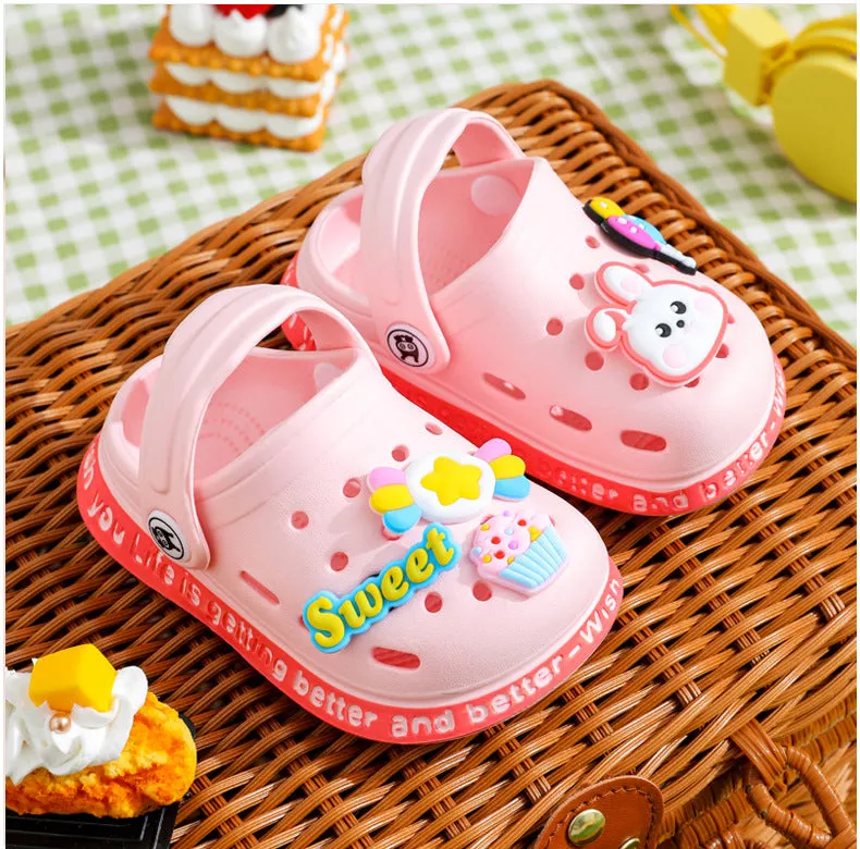 Summer Kids Sandals Children Hole Shoes Slippers Soft Anti-Skid Cartoon DIY Design Hole Baby Sandy Beach For Boys Girls