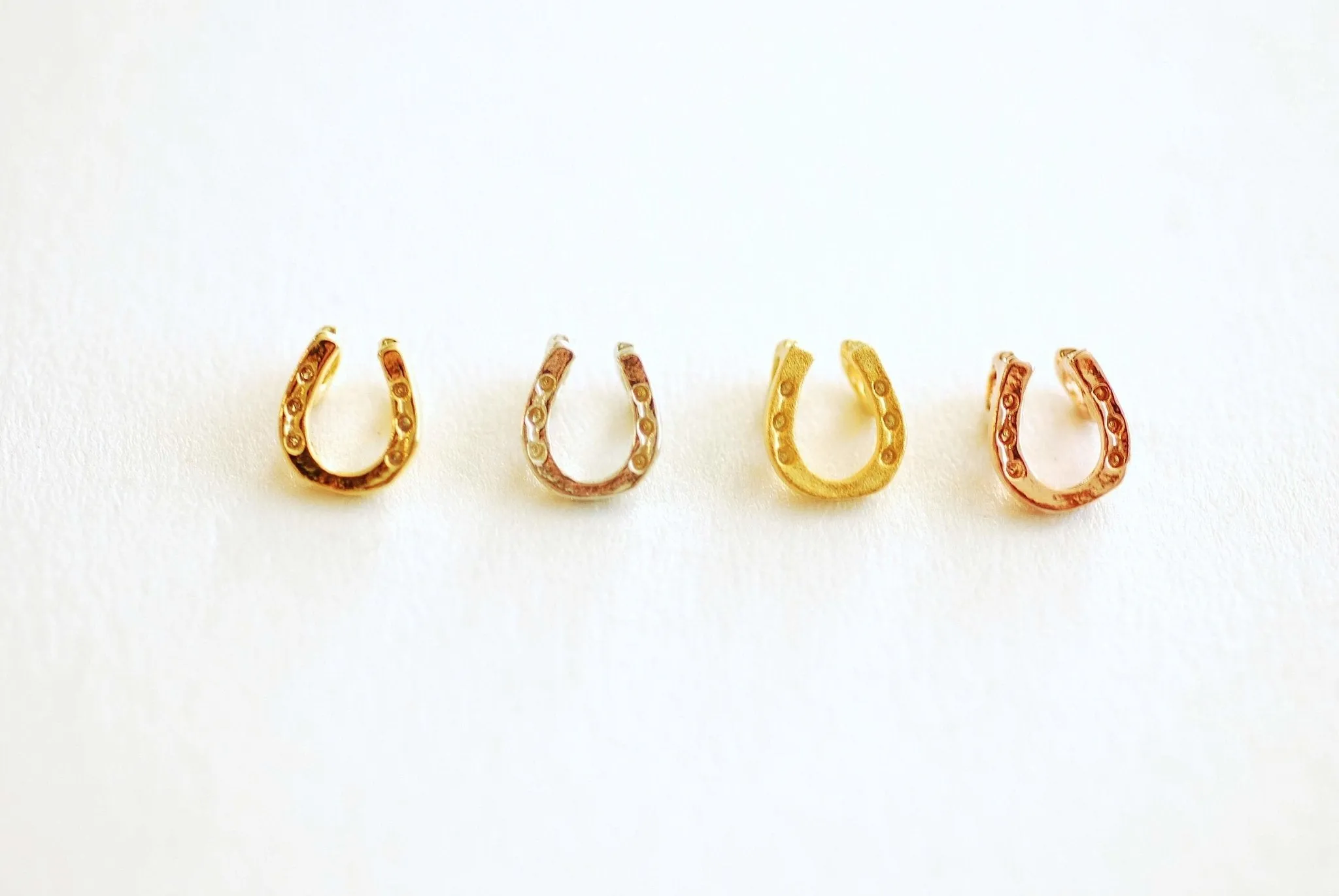 Tiny Horseshoe Connector Bead Charm- Vermeil, 22k Gold plated over 925 Sterling Silver, Rose Gold, Horseshoe connector, Horseshoe Charm, 265