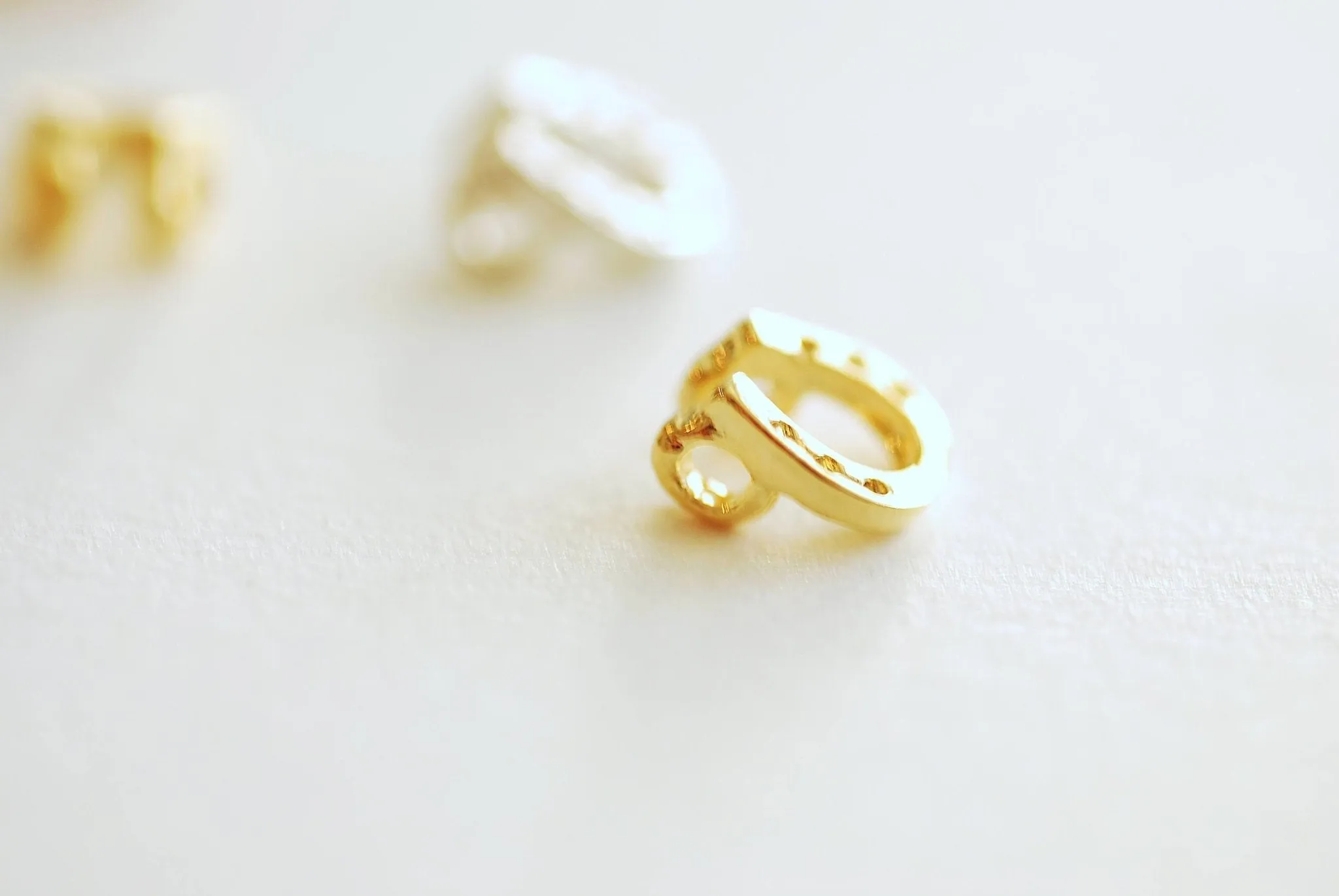 Tiny Horseshoe Connector Bead Charm- Vermeil, 22k Gold plated over 925 Sterling Silver, Rose Gold, Horseshoe connector, Horseshoe Charm, 265