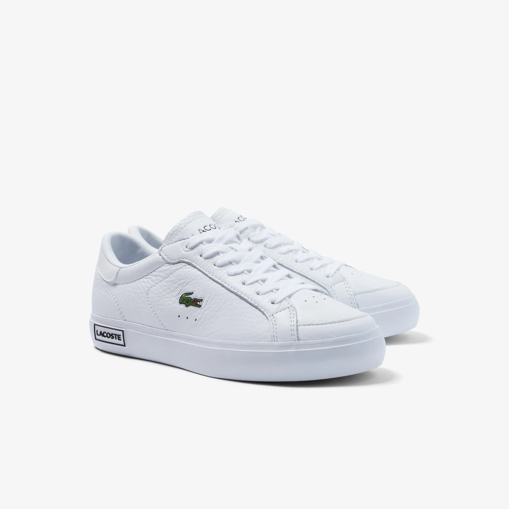 Women's Lacoste Powercourt Leather Considered Detailing Trainers