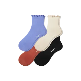 Women's Lightweight Frill Quarter Sock 4-Pack